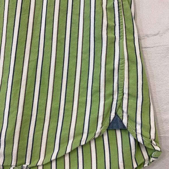 AMERICAN EAGLE Men’s Vintage Green Striped 100% Cotton Button Front Shirt, sz LG - Picture 6 of 10